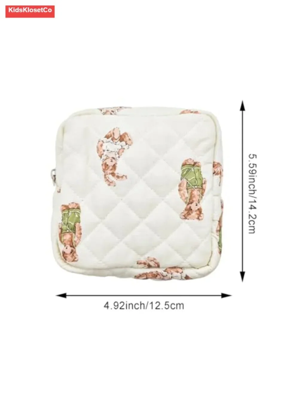 Quilted Cotton Makeup Bag 2-Pack with Compartments, Travel Toiletry Organizer